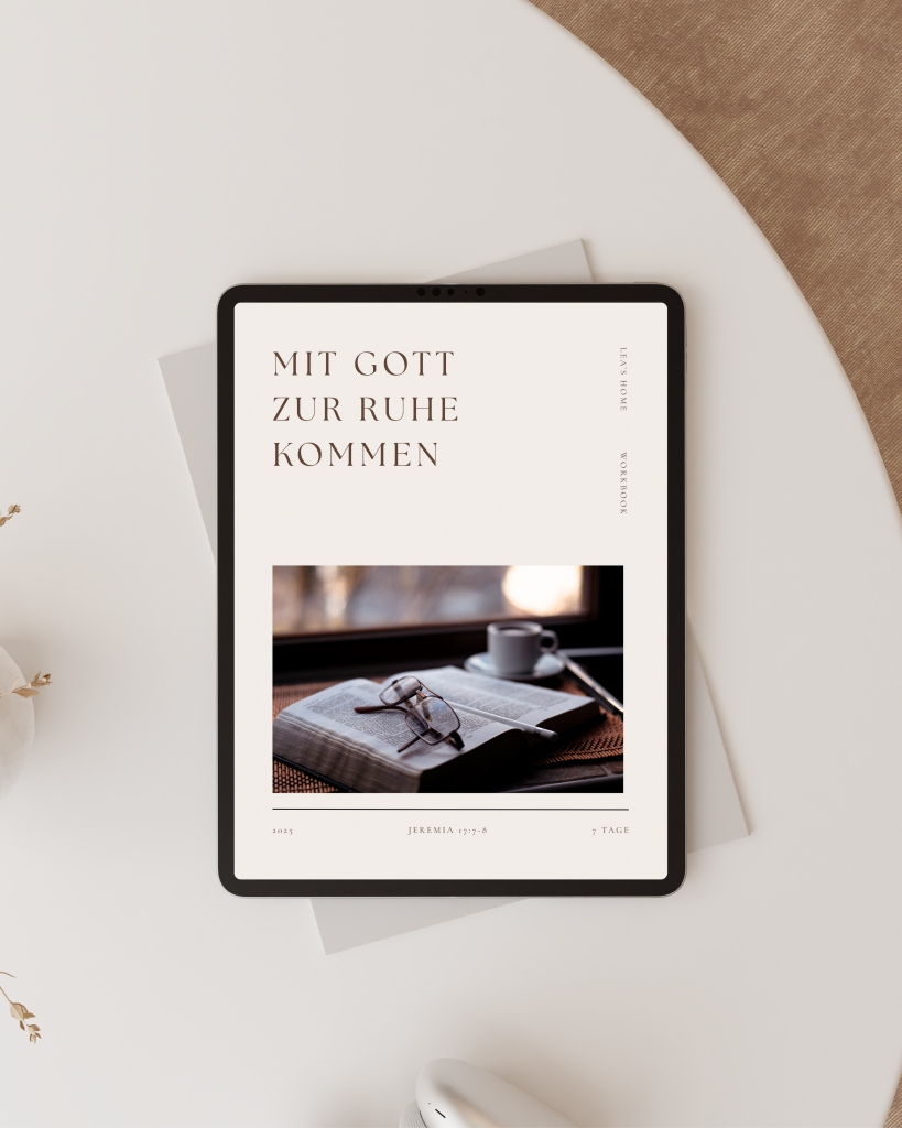 Mockup eines christlichen Workbooks - Mit Gott zur Ruhe kommen